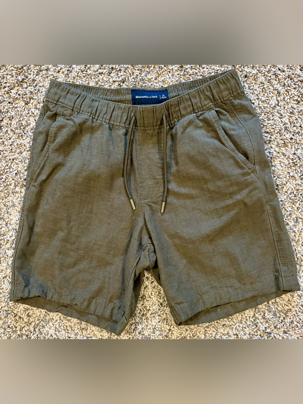 Abercrombie & Fitch Flat Front Shorts XS Viscose Linen Cotton Forest Green
